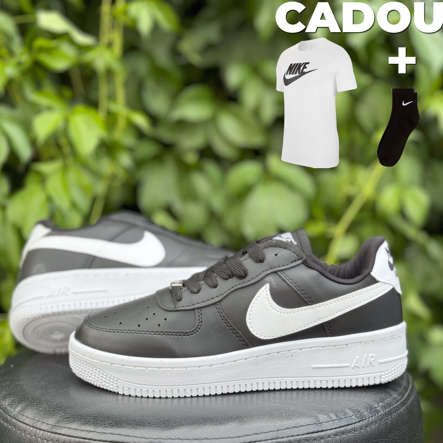 AF1 Low Negru-Alb